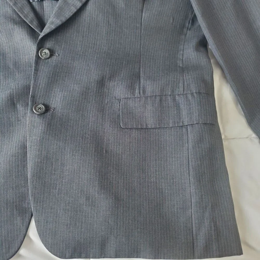 Hart Schaffner Marx Vintage Suit Coat Size 44 Pinstripe Gray Grey Viracle Blazer